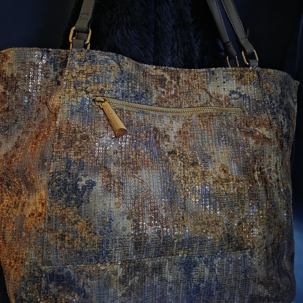 Enzo Angiolini Metallic Multicolor Sequin Tote - Picture 5 of 12